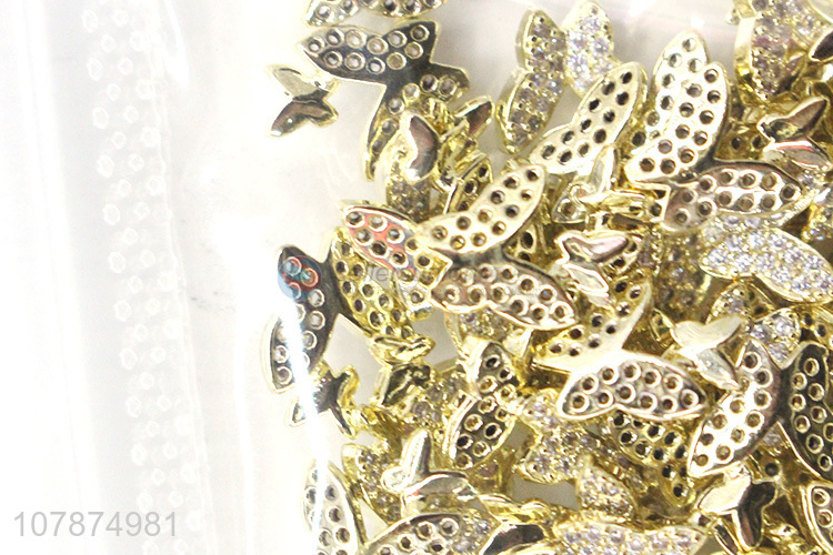 New Arrival Golden Three-dimensional Butterfly Nail Sticker Rhinestone