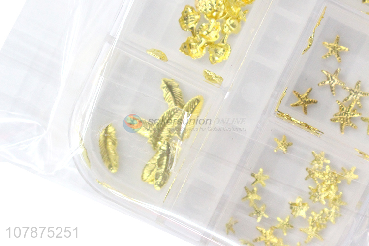 Yiwu Direct Sale Golden Multi-style DIY Nail Art Sticker Diamond Set