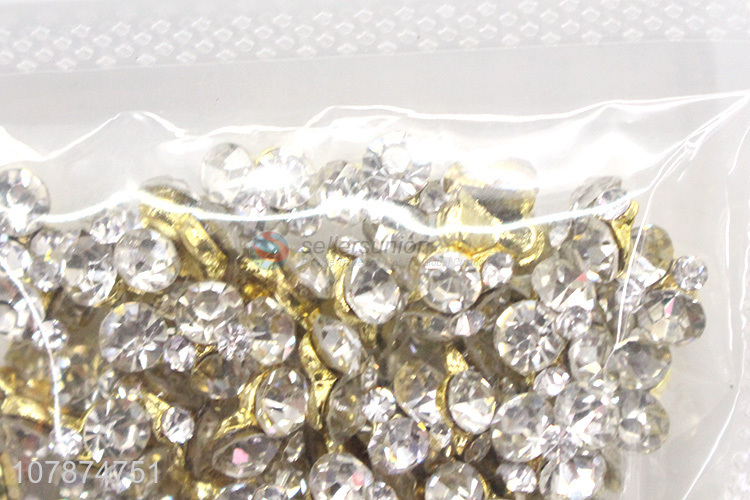 Low Price Wholesale Metal Nail Sticker Rhinestone Nail Art Jewelry