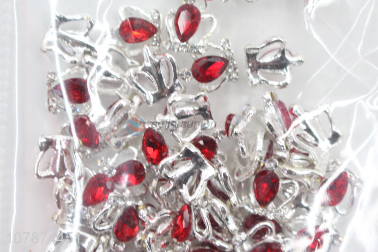 Yiwu Wholesale Nail Decoration DIY Nail Art Jewelry with Red Rhinestone