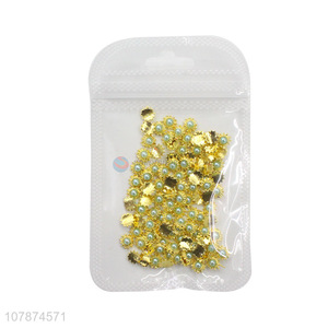 Latest Arrival Golden Nail Sticker Metal Jewelry Rhinestone Nail Art DIY Accessories