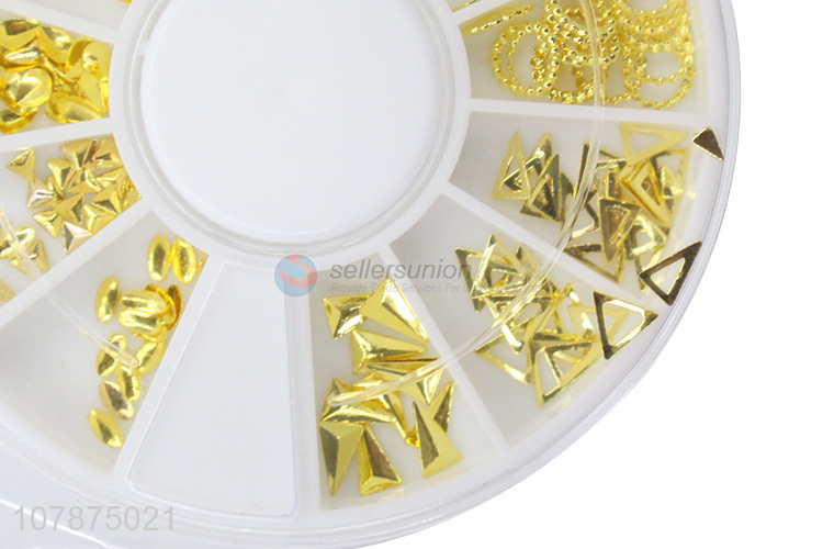 Factory direct sale golden multi-shape nail decoration patch set