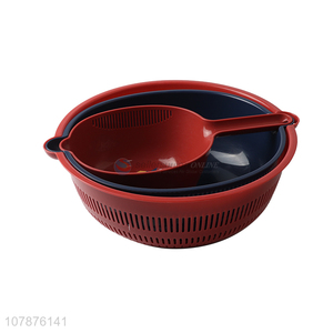 Wholesale 3 pieces food grade pp material kitchen drain basket set