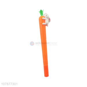 Hot selling orange cute carrot pen plastic student writing pen