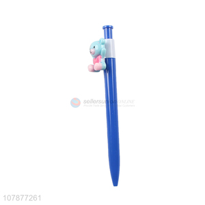 Factory wholesale blue bear plastic pressing ballpoint pen