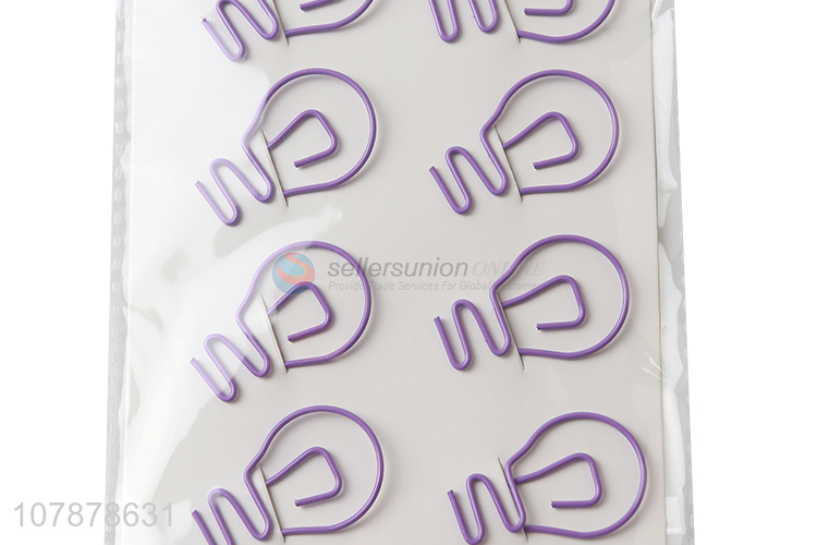 Online wholesale creative metal bulb shape paper clips for school