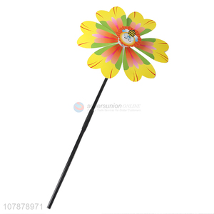 Good quality colorful plastic flower windmill toy for children