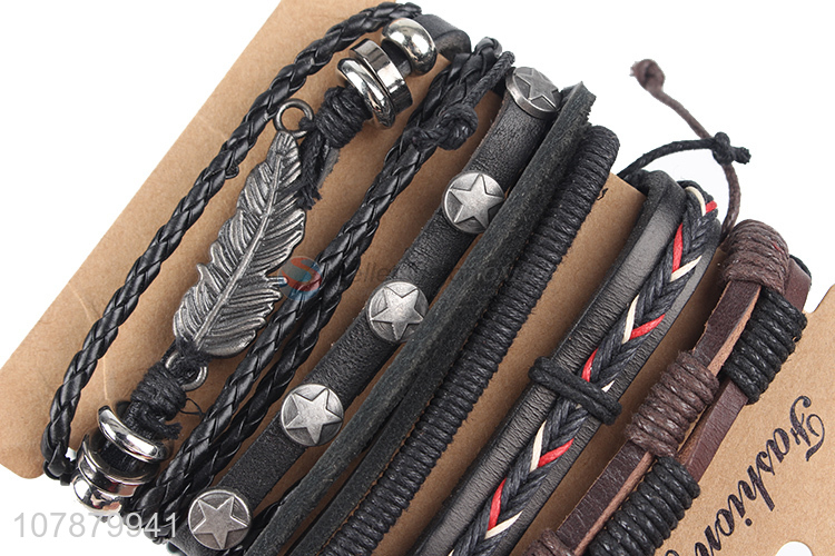 Good selling waterproof cowhide leather bracelet for jewelry