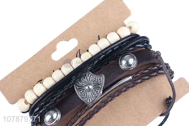 Popular product fashion design hand-woven cowhide bracelet