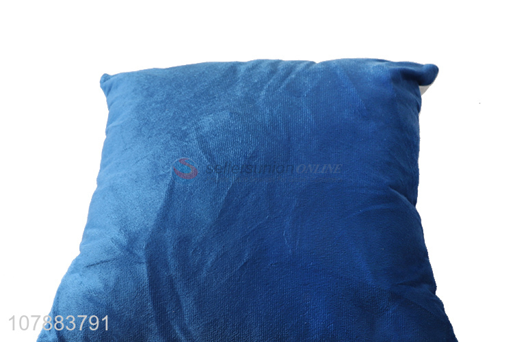 China wholesale blue square cushion plush sofa cushion