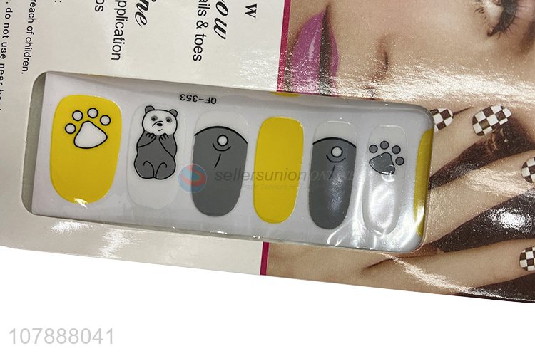 High quality lovely cartoon animal nail stickers nail decals