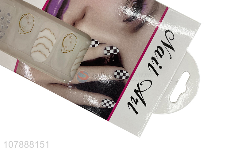 Yiwu wholesale metallic gold siver nail polish strips nail decals