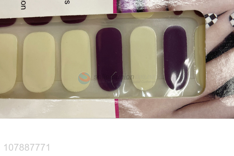 Yiwu wholesale solid color full cover nail stickers gel nail wraps