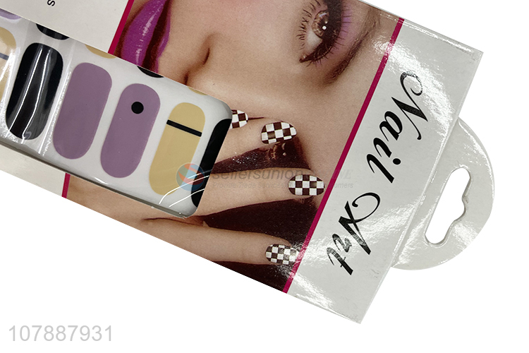 New product colorful geometric nail polish strips for nail art