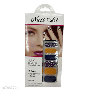 Promotional cheap waterproof shiny full cover real nail polish strips