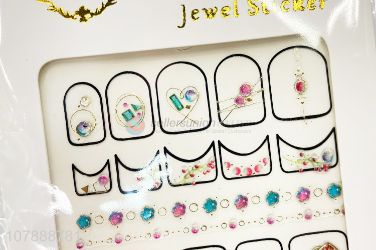 New Design Ladies Jewel Nail Sticker Custom Nail Supplies