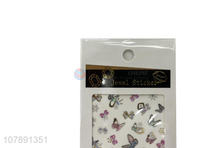 New Arrival multicolor Paper Butterfly Nail Art Decorative Sticker