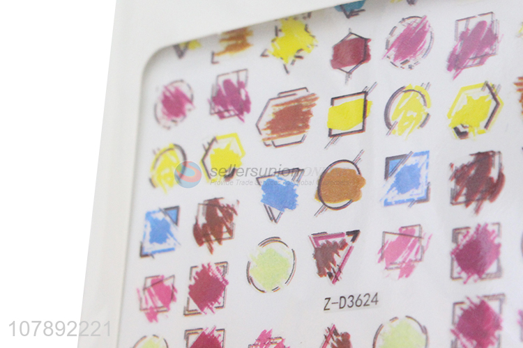 Hot selling colourful non-toxic nail art stickers wholesale