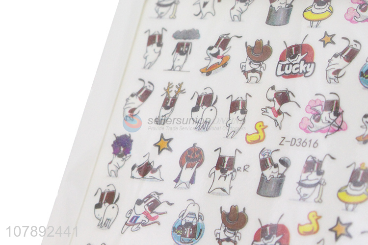 Popular products dog pattern paper women nail art stickers wholesale