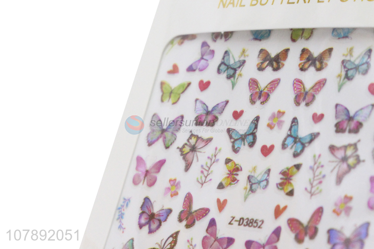 New products colourful non-toxic nail butterfly stickers