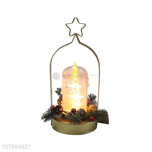 Hot sale Christmas decoration iron art led light electronic candle