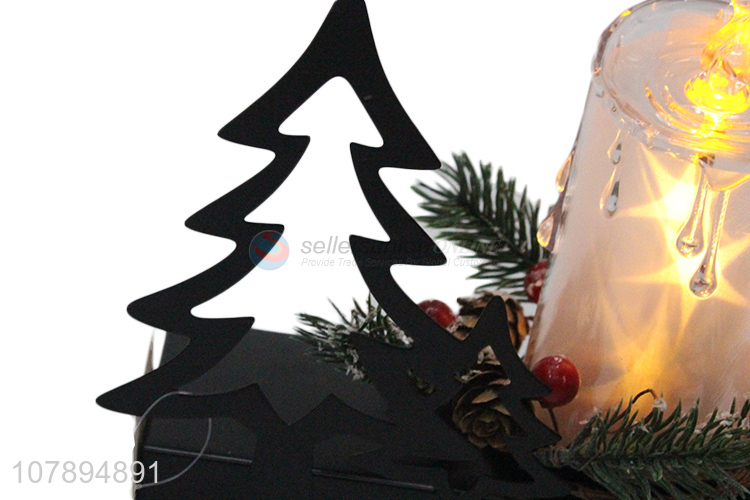 Most popular metal art craft led light wax candle for Xmas decoration