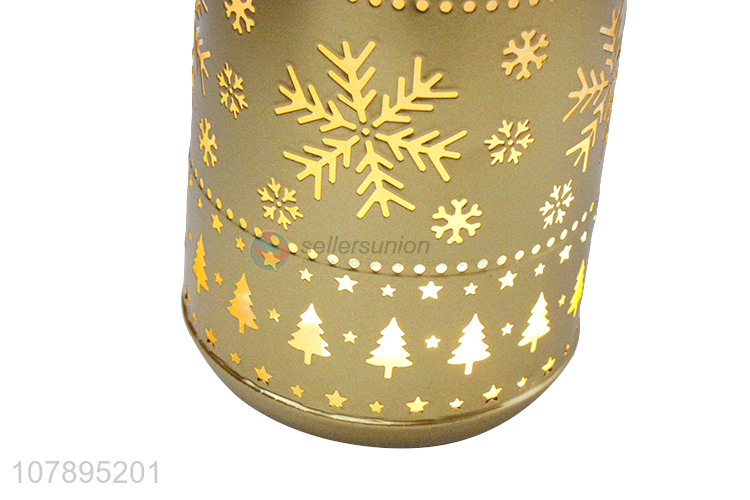 Hot sale gold led lighting Christmas storage jar Xmas candle holder