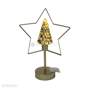 China supplier metal art led Christmas table lamp custom holiday night lamp