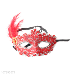 China sourcing fashion red dance performance mask party mask