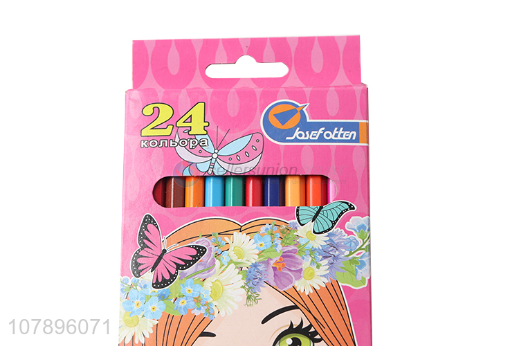 Good selling 24pieces school children color pencils for painting