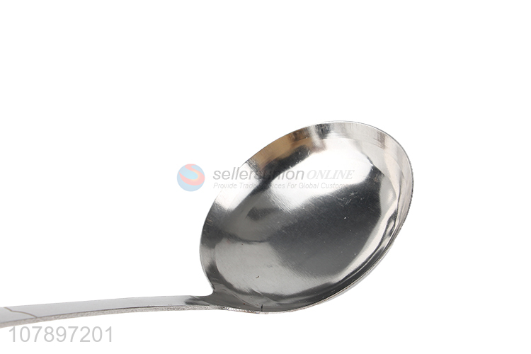 New product silver stainless steel butterfly carved soup spoon