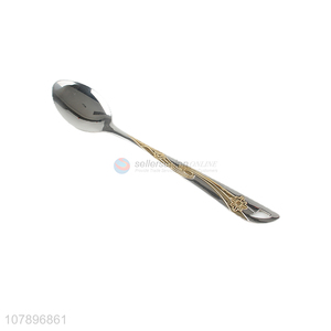 Hot sale silver household kitchenware stainless steel pointed spoon