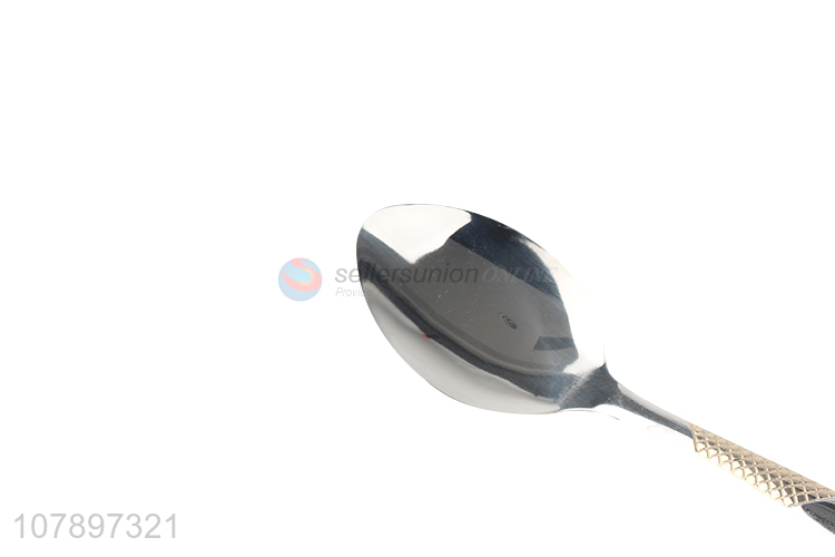 High quality silver stainless steel long handle ponited spoon