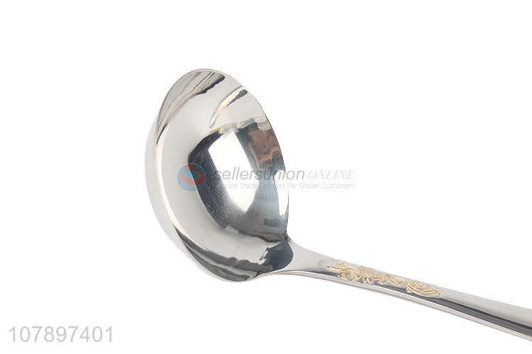 Good price silver long handle stainless steel hot pot soup spoon