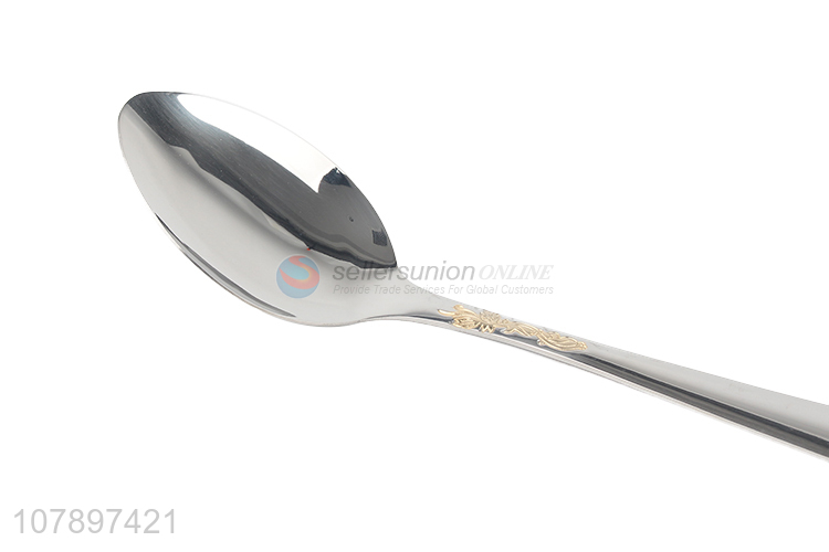 Low price silver stainless steel universal eating pointed spoon