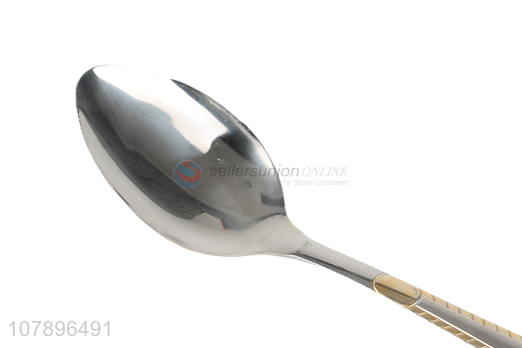 China factory silver stainless steel mirror flower eating spoon