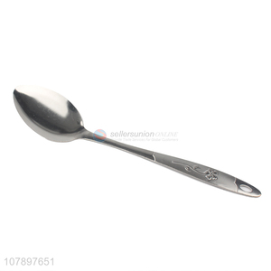 Yiwu wholesale silver stainless steel oblique handle pointed spoon