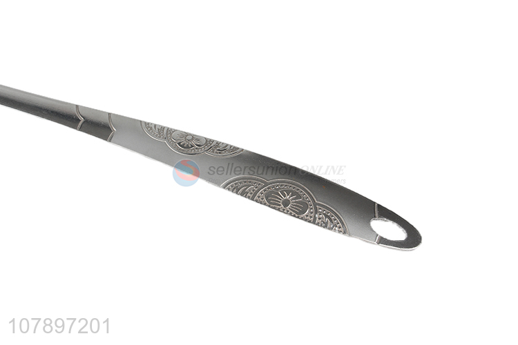 New product silver stainless steel butterfly carved soup spoon