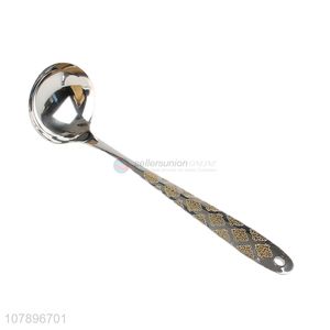 New arrival silver stainless steel chinese knot long handle soup spoon