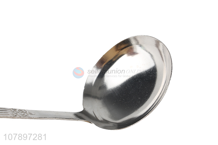 New arrival silver stainless steel universal long handle soup spoon