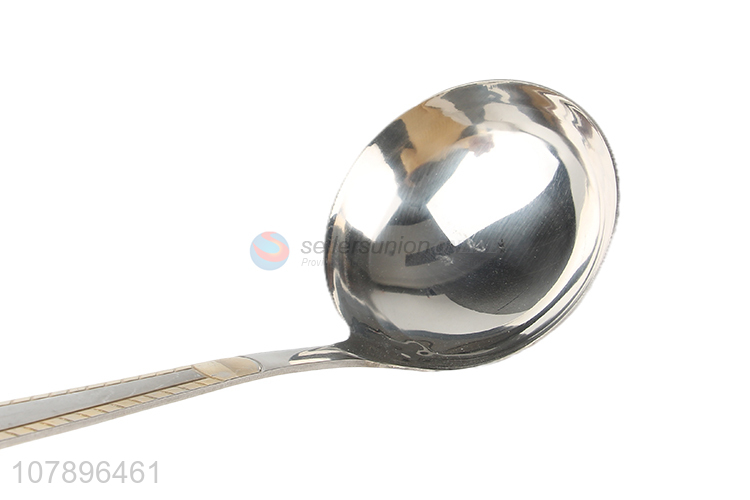 New arrival silver mirror flower stainless steel soup spoon