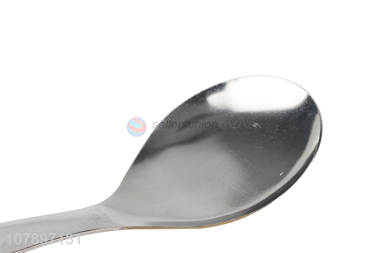 Hot sale silver stainless steel short handle eating spoon