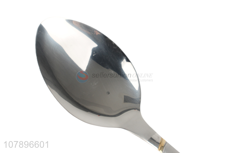 Low price silver stainless steel universal eating spoon wholesale