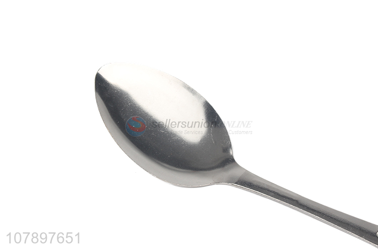 Yiwu wholesale silver stainless steel oblique handle pointed spoon