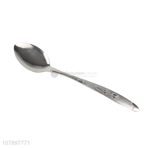 New arrival silver rose carved stainless steel long handle colander