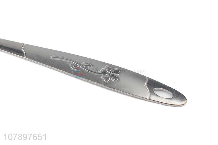 Yiwu wholesale silver stainless steel oblique handle pointed spoon