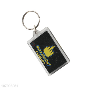 Custom Acrylic Tag Keychain Fashion Key Ring For Sale