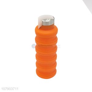 Hot products orange foldable non-toxic silicone cup water bottle