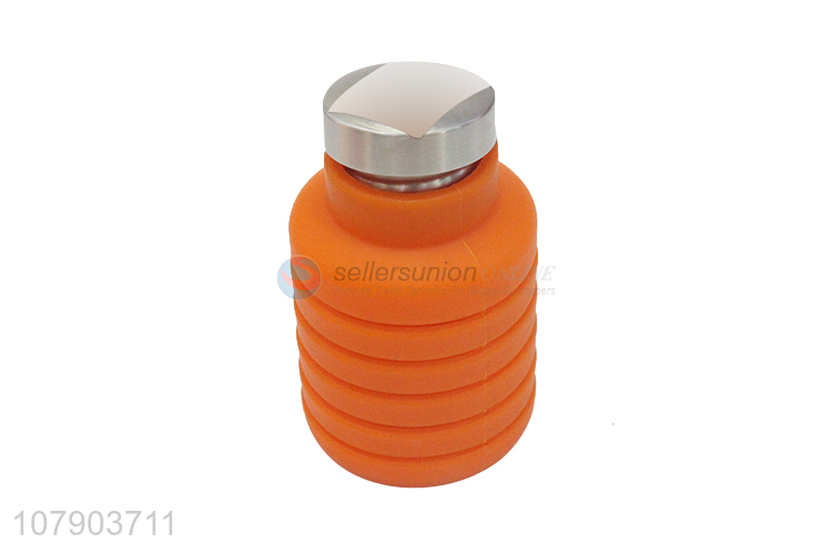 Hot products orange foldable non-toxic silicone cup water bottle