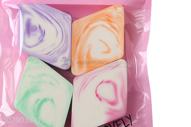 New Products 4 Pieces Colorful Powder Puff Cosmetic Puff Set